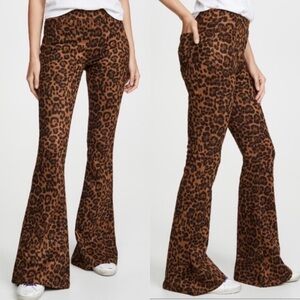 NWT BlankNYC Faux Suede High Waisted Leopard Print Flare Pants